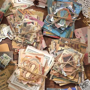 100pcs Retro Scrapbooking Paper Not Stickers Journal Album DIY Collage Crafts - Picture 1 of 10