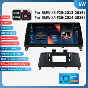 10,25 Android 13 Autoradio 8Kern 64GB 1920*720 GPS Nav für BMW X3 F25 X4 F26 NBT - Bild 1 von 24