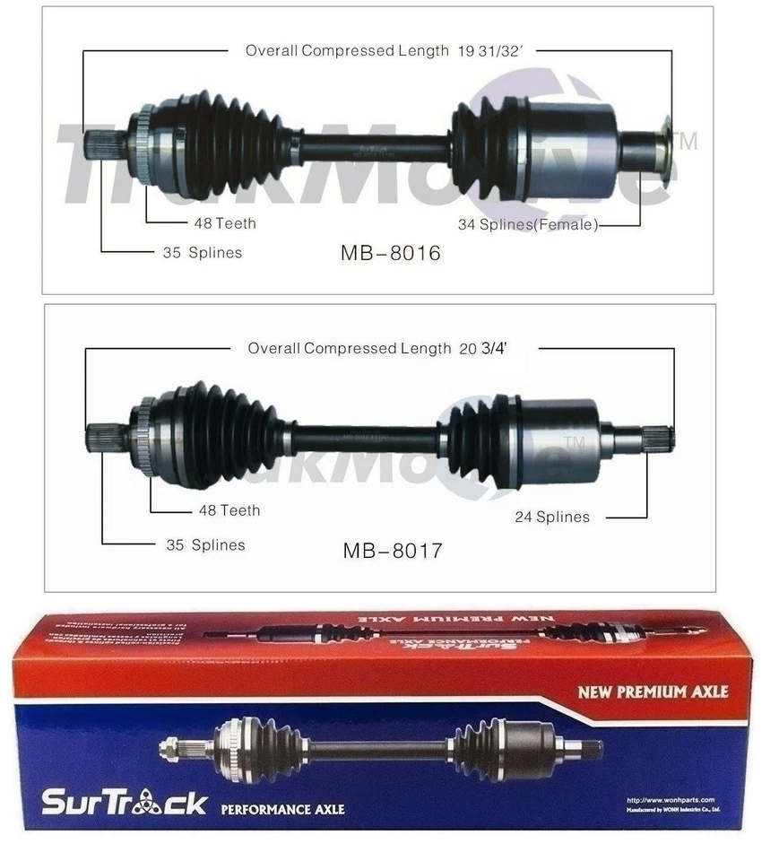 Para Mercedes W210 E320 4Matic conjunto de 2 conjuntos de eixo dianteiro CV SurTrack - Imagem 1 de 1