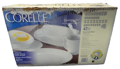 NEW Corelle Livingware 42-Piece Winter Frost White Grand Service 2 Serving Dish - Image 1 of 4