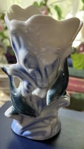 Vintage Classic Surfing Dolphins. 5 1/2”vase.  - Picture 1 of 12