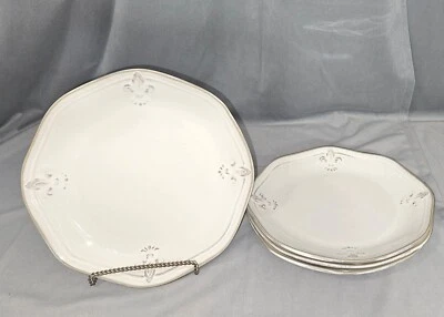 Set of 4  Dinner Plates 11" Better Homes & Gardens “Country Crest Cream” Plates - Image 1 of 4
