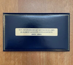 Juego de 10 cuartos de dólar de la estadidad enchapados en oro de 24 quilates THE MORGAN MINT 2003-2004 - Imagen 1 de 9