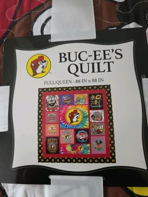 Buc-ee’s BUCEES Quilt/Blanket Size Full/Queen New 88” X 88” Patchwork Tye Dye - Image 1 of 4