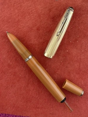 Parker горчица 51 перьевая ручка DJ w средний 14K золото новый в коробке ~ конвергентная линия крышка - Изображение 1 из 4