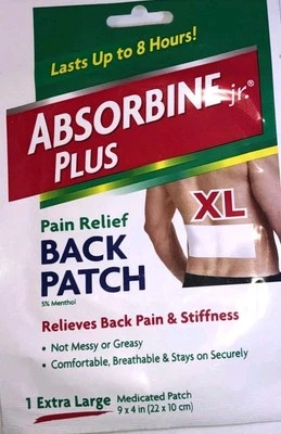 SHIP 24HR-5pk  $28.98 Absorbine Jr.Plus Medicated Pain Relief Back PatchX-Large  - Image 1 of 4