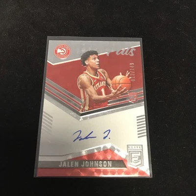 2021-22 Donruss Elite Jalen Johnson Pen Pals Rookie Auto #012/149 Hawks - Image 1 of 2