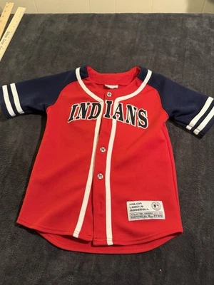 Camiseta con botones de los Indios de Cleveland MLB True Fan Boys talla pequeña faltan botones Foto 1 de 4