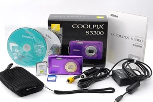 [N MINT w/BOX] Nikon Coolpix S3300 Purple 16MP Compact Digital Camera English OK - Picture 1 of 19