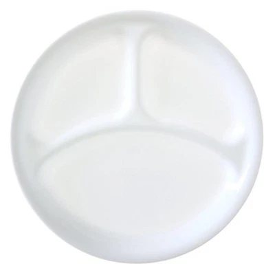 Corelle Livingware Winter Frost White 10.25" Divided Dinner Plate (Set of 8) - Image 1 of 2