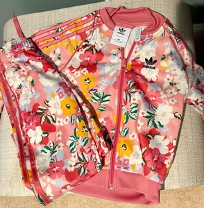 Adidas Girls HER Studio London Pink Hazy Rose Zip Track Jacket 4-5Y - Picture 1 of 5
