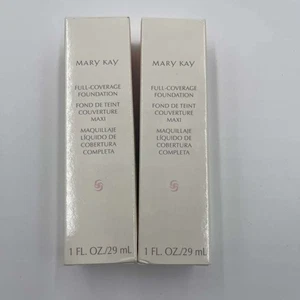 Mary Kay Full Coverage Foundation Ivory 202 - 1 fl oz New - Set of 2 - Picture 1 of 3