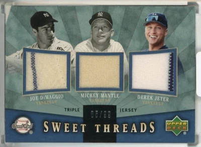 2004 UD Sweet Spot Joe DiMaggio Mickey Mantle Derek Jeter Sweet Triple /99 — 第 1/2 张图片