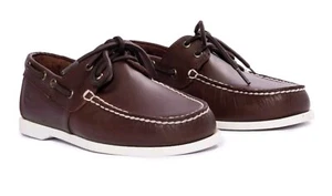 Timberland Herren Dunkelbraun Cedar Bay 2-Loch Leder Bootsschuhe Größe US 13 A199T - Bild 1 von 6