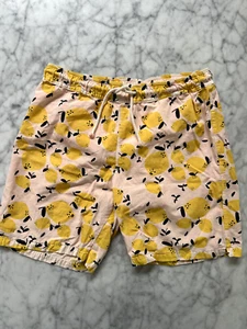 Buho Boys Bathing Suit Lemon Print Trunks Size 12 Mesh Lining Drawstring - Picture 1 of 6