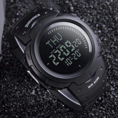 Multifunctional Sports Watches Men Digital LED Alarm Compass Worldtime Stopwatch - image 1 of 4