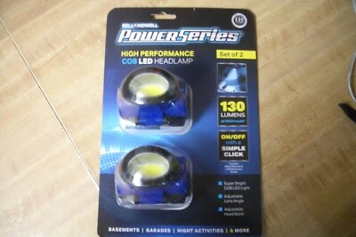 Bell & Howell Blue COB LED Headlamp Set Of 2 Brand New in Box - Image 1 of 2