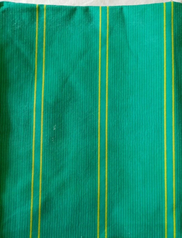 STOCK n. 7 Scampolo Tessuto a Righe Verde e Giallo Cotone 100% Stoffa Arredo - Immagine 1 di 2