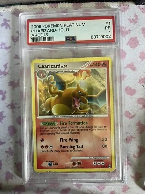 PSA 1 2009 POKEMON PLATINUM CHARIZARD-HOLO ARCEUS - Image 1 of 2