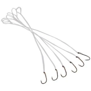 Pack of 6 Eagle Claw Snelled Bronze Baitholder Worm Fishing Hooks Choice of Size - Picture 1 of 4