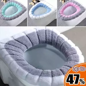 Bathroom Toilet Seat Cushion Cover Closestool Padded Mat Washable Soft Warm - Picture 1 of 16