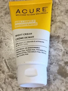 ACURE Night Cream. Argan Oil, Chlorella, & Echinacea. 1.7 Oz. NEW. - Picture 1 of 3