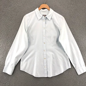 Camisa Jill Mujer Pequeña Azul Cuello Botón Manga Larga Todos los Días Informal Oficina - Imagen 1 de 10