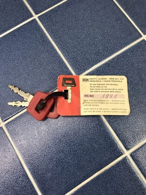 Genuine Porsche 911 930 914 Red Keys OEM Carrera SC Code 1991 - Image 1 of 4