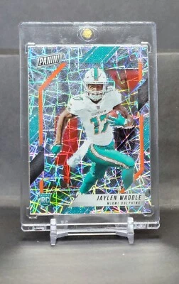 2022 Panini National Vip Lazer Prizm Rc Dolphins Jaylen Waddle #RC5 - Image 1 of 2