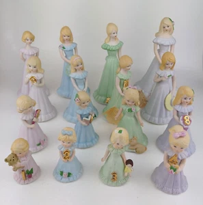 Caja de música de colección Enesco cumpleaños niñas rubia 1-16 un brazo perdido 1981 - Imagen 1 de 22