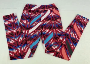 LuLaRoe Tween Girls Leggings Full Length 8-12 Red White Blue Multicolor - Picture 1 of 8