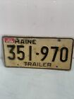 Vintage Maine 1979 Trailer license plate # 351-970