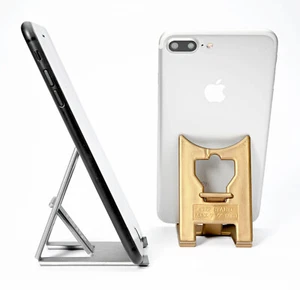 iPhone Smartphone Holder Support : GOLD iClip Stand : Travel Desktop Stand - Picture 1 of 6