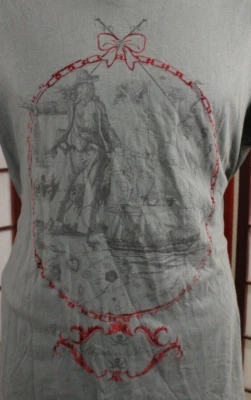 Literature Island of Elliot Hans T Shirt Size XL Gray Cotton V Neck Velvet - Image 1 of 4