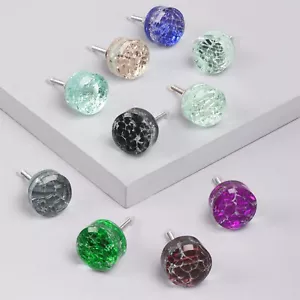 G Decor Cascadia Aurora Crystal Crackle Mirror Glass Pull Knob - Picture 1 of 19