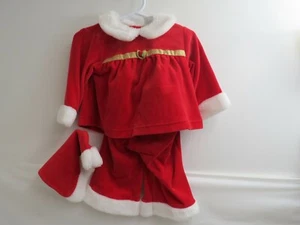 TRAJE DE 3 PIEZAS BABY NIÑA NAVIDAD SANTA FIESTA 6 A 9 MESES BABYWORKS - Imagen 1 de 3