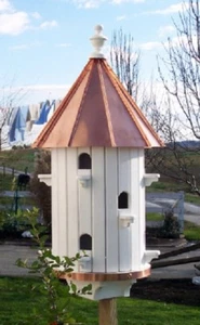 10-Hole Bird House with High Copper Roof Amish-made - Picture 1 of 2