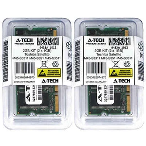 2GB KIT 2 x 1GB Toshiba Satellite M45-S3311 M45-S351 M45-S3511 Ram Memory - Picture 1 of 1