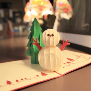 100x Belén de Navidad 3D Pop-Up Tarjetas de Felicitación Embellecidas Muñeco de Nieve Tarjeta de Regalo - Imagen 1 de 9