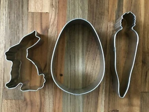 Easter Steel Cookie Cutter Set: Easter Egg 4", Bunny 3.25", and Carrot 4" - Picture 1 of 1