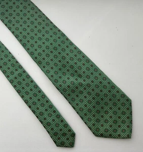 Vintage EMILIO PUCCI Silk Green Doted Print Neck Tie - Picture 1 of 8