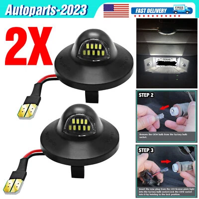 2X Rear Bumper Tag Assembly Lamp For Ford F150 F250 F350 LED License Plate Light - Image 1 of 4