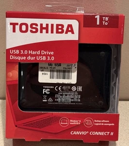Toshiba Canvio Connect II 1TB External Drive USB 3.0 Portable Black. NEW - Picture 1 of 4