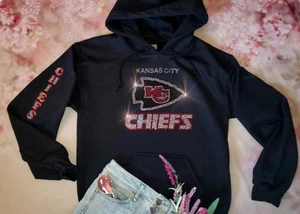 Kansas City Chiefs Bling Unisex Hoodie Zip Up or Crewneck Sweatshirt S thru 3x - Picture 1 of 7