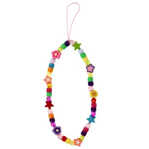Bijou de Téléphone 25 cm Perles Fleurs et Étoiles Pratique Multicolore - Photo 1 sur 6