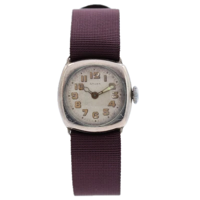 Reloj Pulsera Mecánico Vintage Gruen Wire Lug Damas Plata Suiza Estilo Trinchera Foto 1 de 4