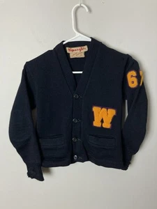 Vintage University Washington Huskies Lasley Knitting Youth Varsity Sweater 60s - Picture 1 of 16