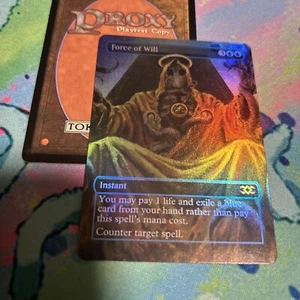 Force of Will Full Art Foil Play Test Card Mtg Cthulhu The Man In Yellow - Picture 1 of 2