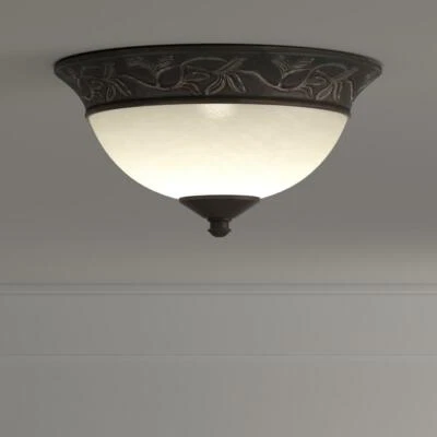 Montaje empotrado de bronce veneciano con pantalla de vidrio Champagne Scavo, mediterráneo Foto 1 de 4