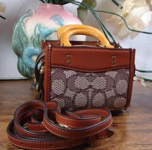 Coach Rouge 12 Signature Jacquard & Leather Micro Crossbody Purse Box & Bag NWT - Picture 1 of 7